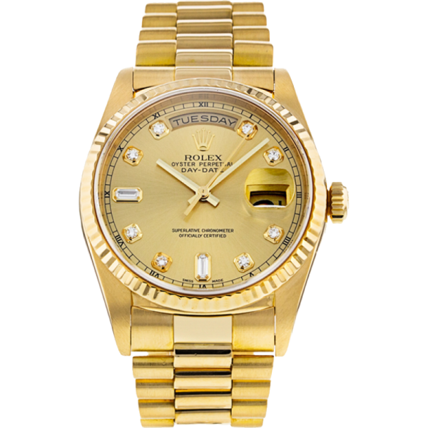 dong ho rolex 18238 day date president coc kim cuong vang khoi 18k