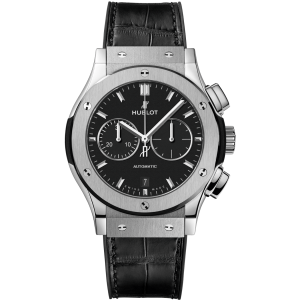 hublot classic fusion chronograph titanium automatic black dial 42mm