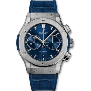 hublot classic fusion chronograph titanium blue 45mm